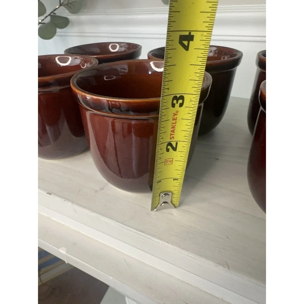 Vintage HIC Harold Import Co.‎ Set Of 7 Stoneware Custard / Ramekin Cups